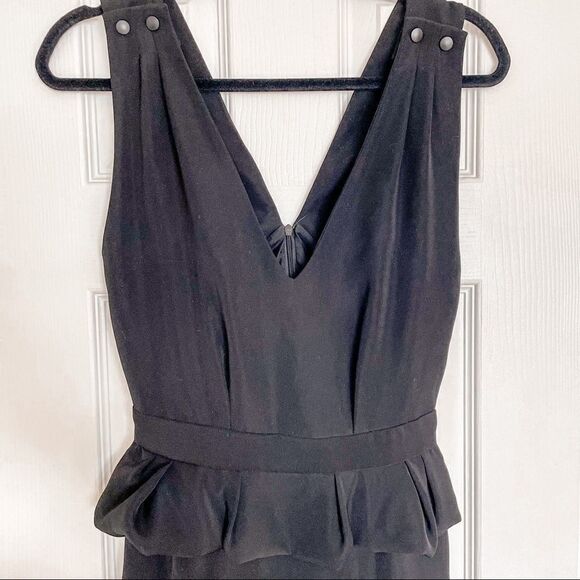 Maje Structured Peplum Dress Black 2 - Picture 8 of 13